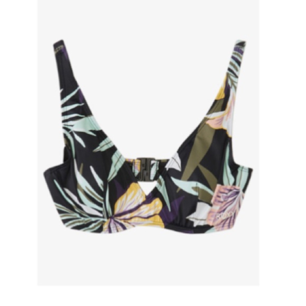 NWT Roxy Active floral underwire bikini top